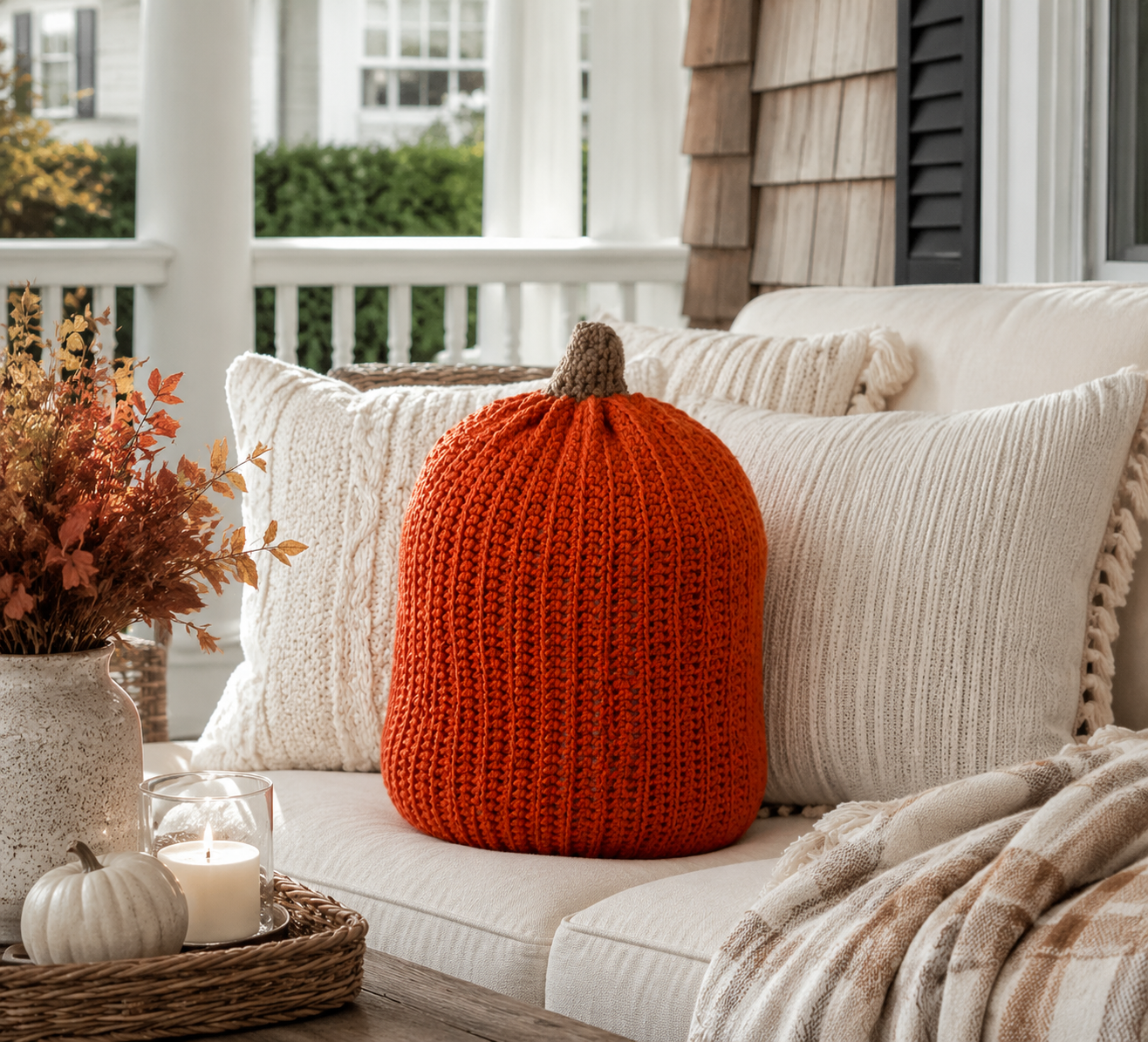 Easy Pumpkin Pillow Crochet Pattern