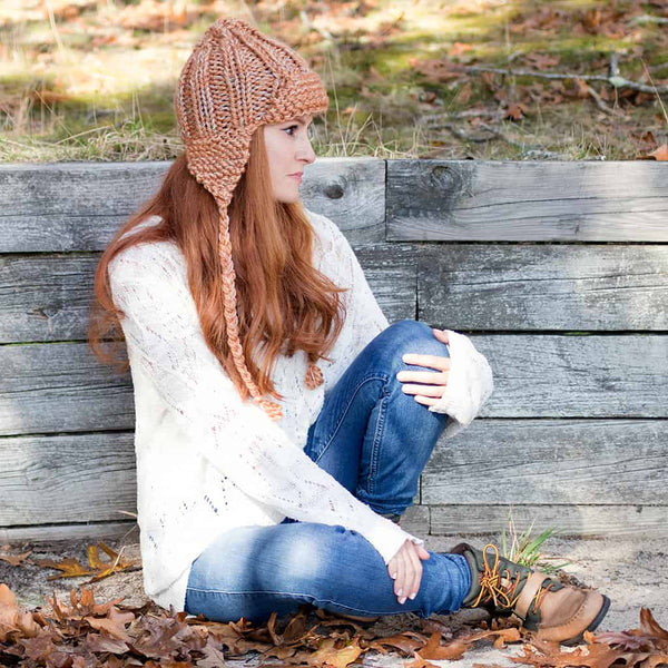 Easy Ear Flap Hat Knitting Pattern for Women