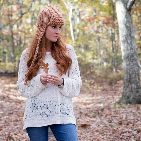 Easy Ear Flap Hat Knitting Pattern for Women
