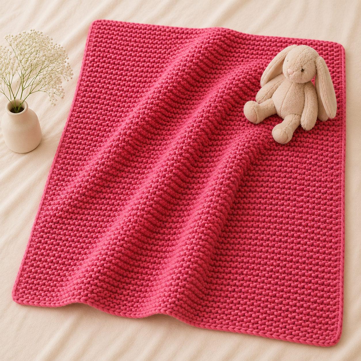 Easiest Garter Stitch Baby Blanket Knitting Pattern