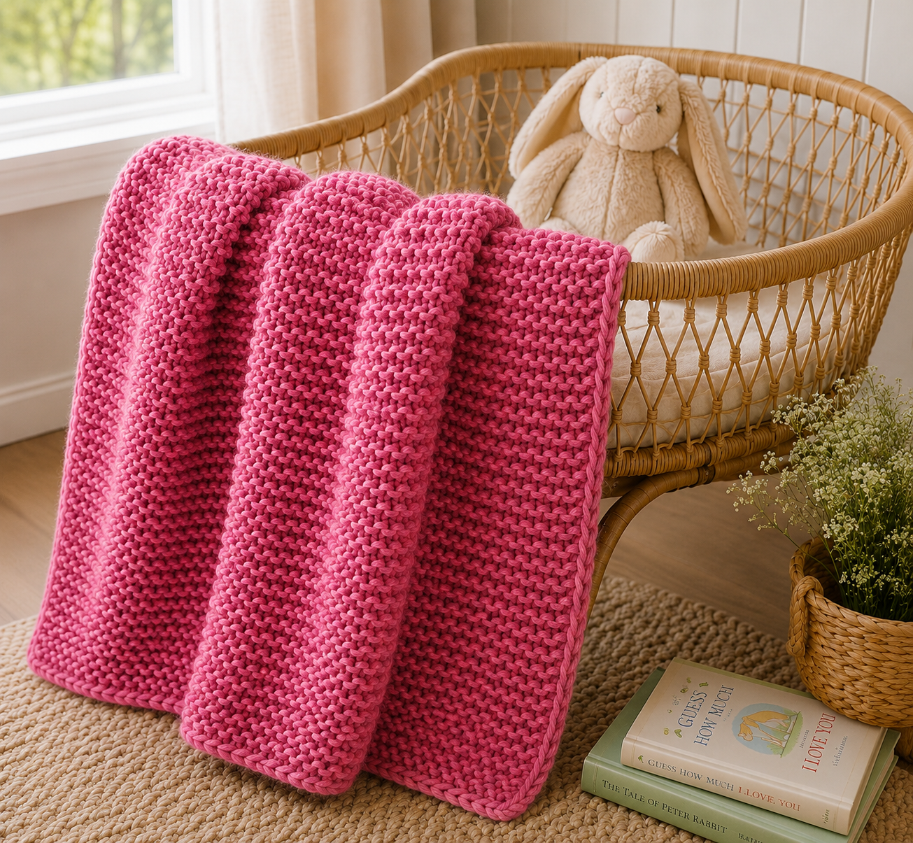Easiest Garter Stitch Baby Blanket Knitting Pattern