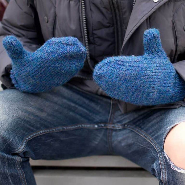 Easy Flat Knit Mittens for Men