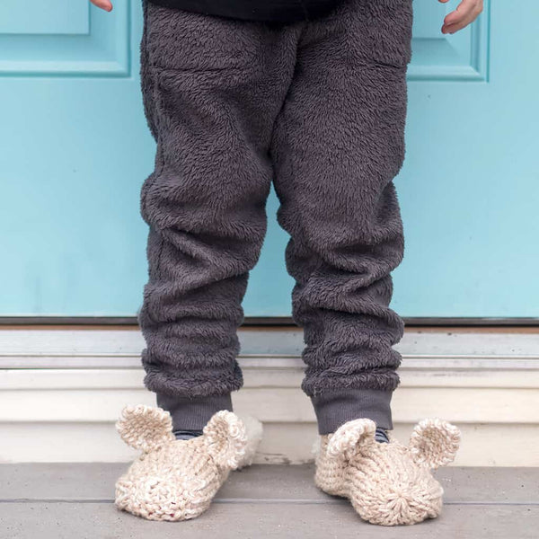 Easy Kids Bunny Slippers Knitting Pattern