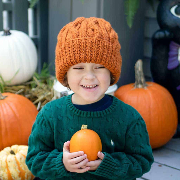 Kids Flat Knit Cable Hat