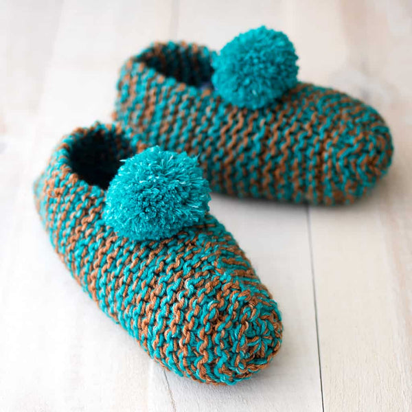 Easy Knit Slippers Pattern for Women