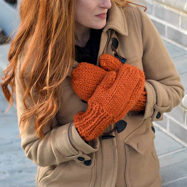 Easy Thick &amp; Quick Mittens Knitting Pattern