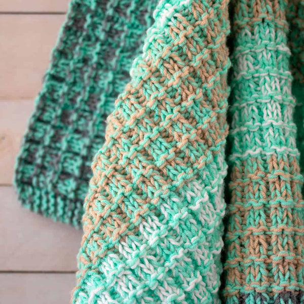 Easy Waffle Knit Throw Pattern