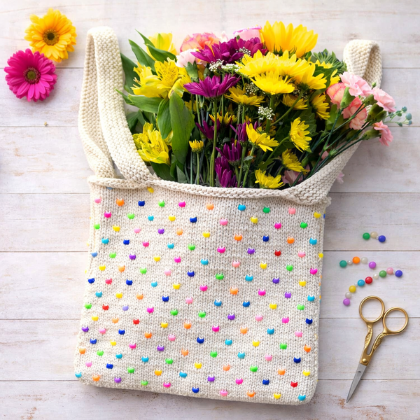 Easy Beaded Tote Knitting Pattern