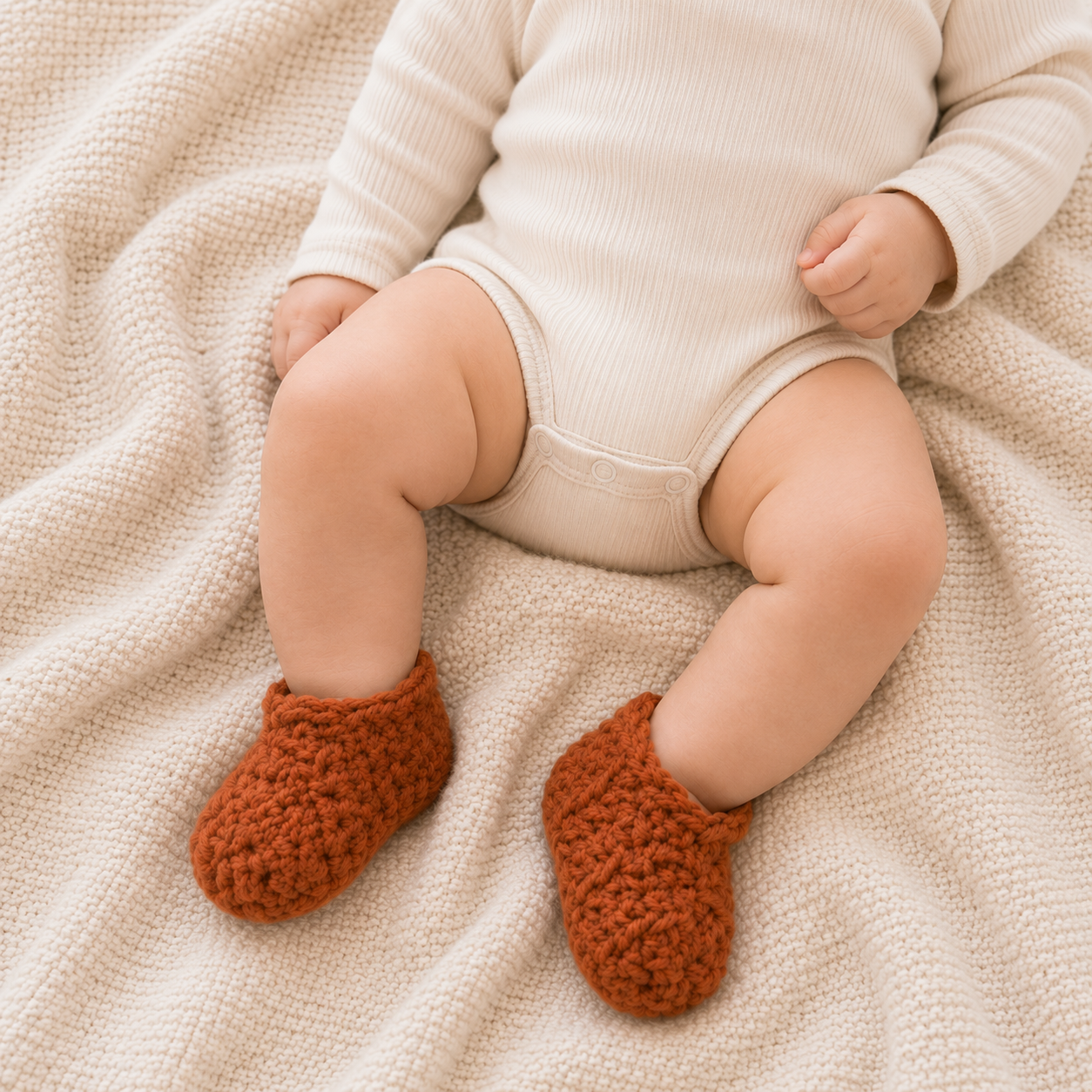 Super Easy Baby Booties Crochet Pattern