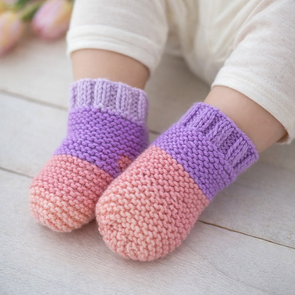 Easy Flat Knit Baby Socks