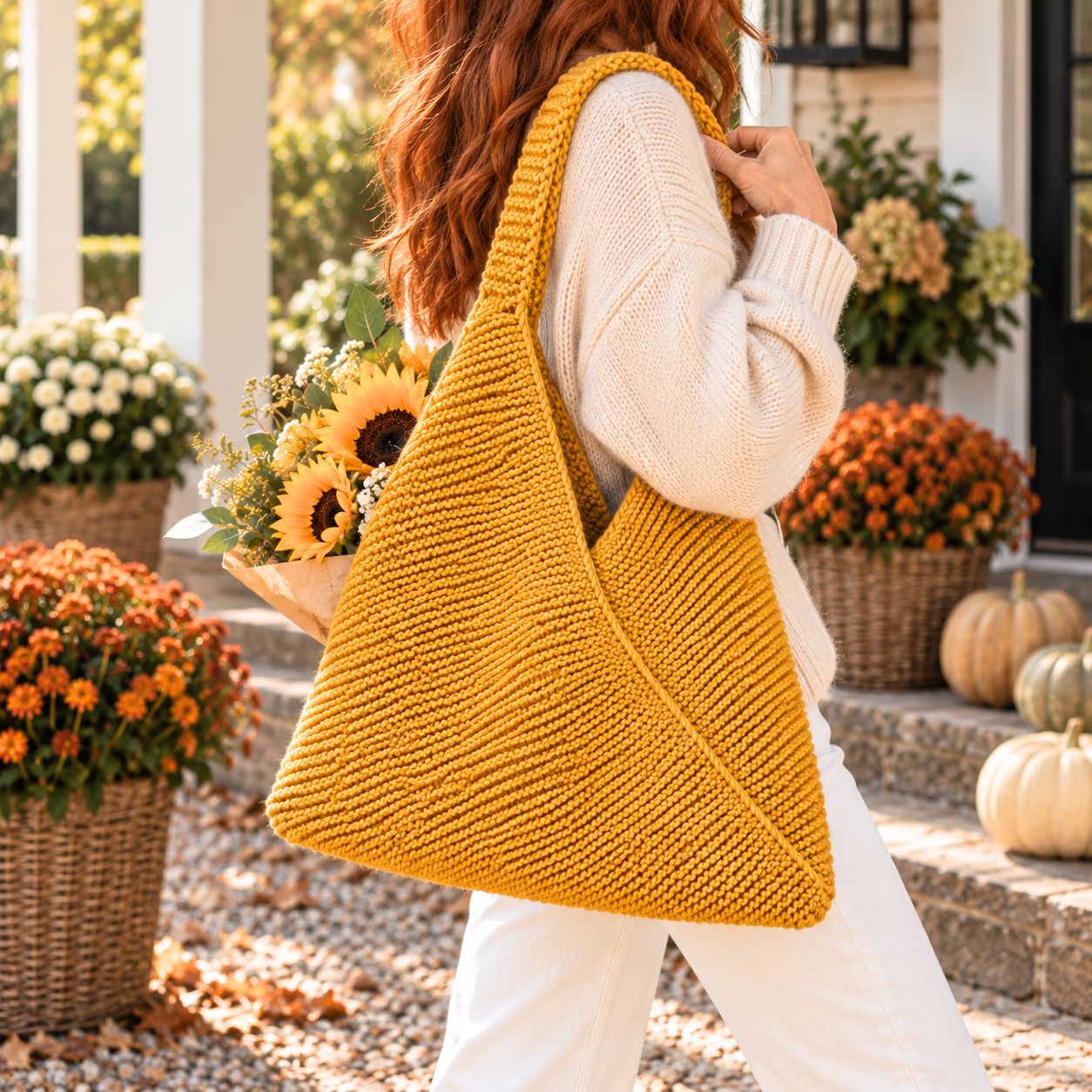 Easy Folded Rectangle Bag Knitting Pattern
