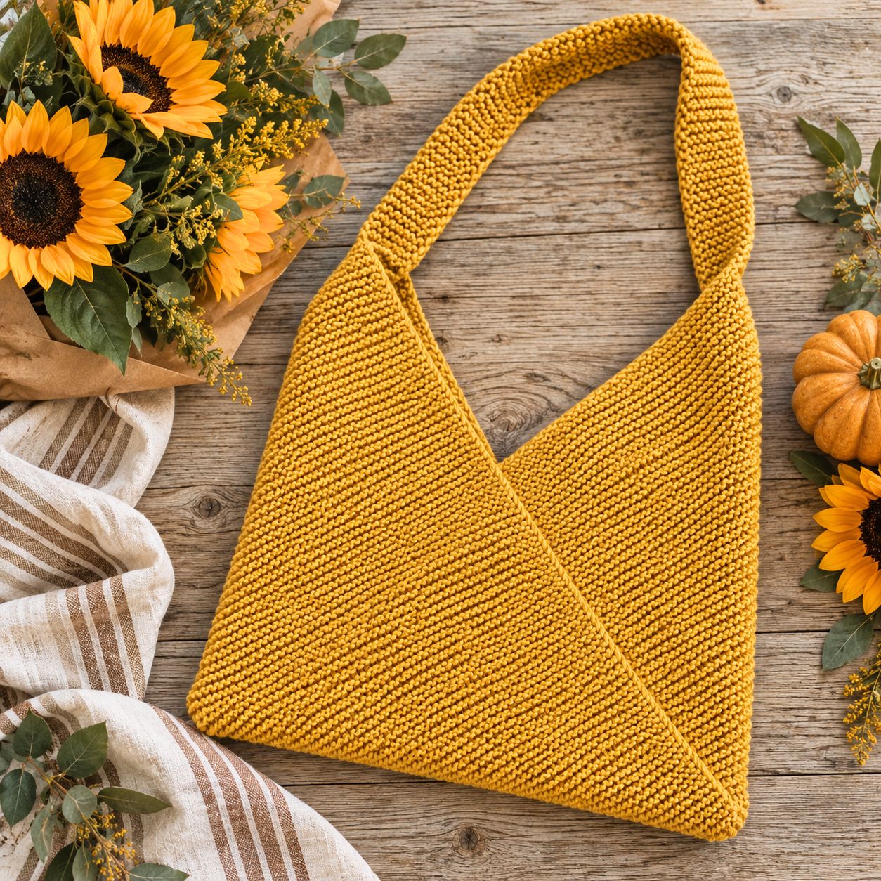 Easy Folded Rectangle Bag Knitting Pattern