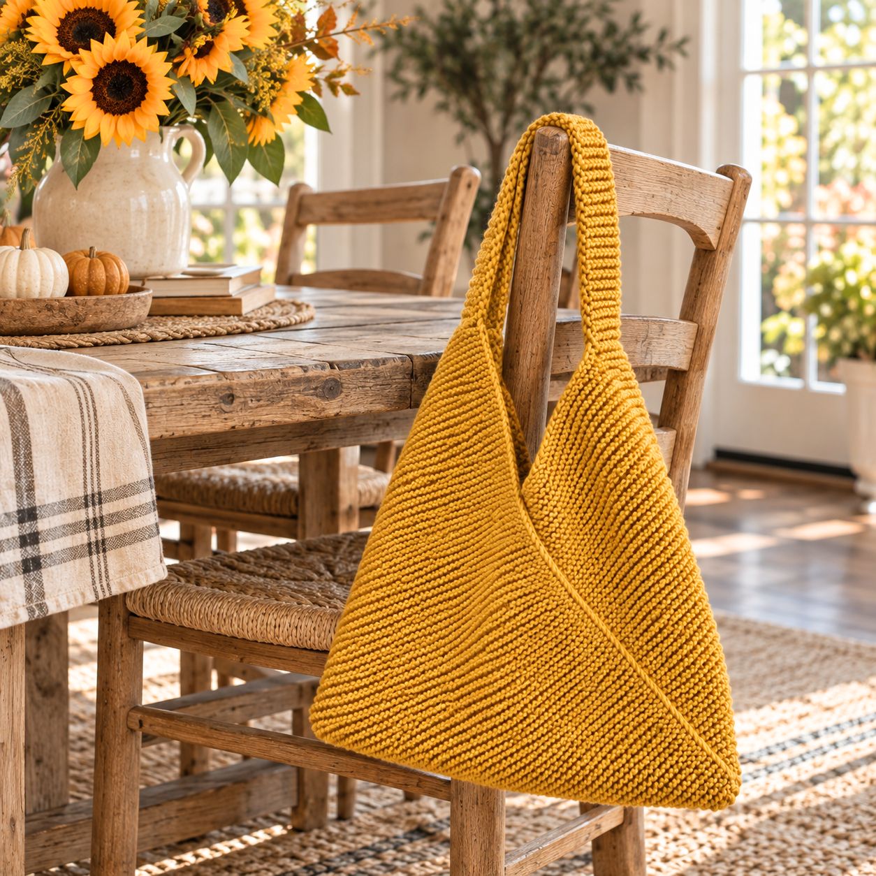 Easy Folded Rectangle Bag Knitting Pattern