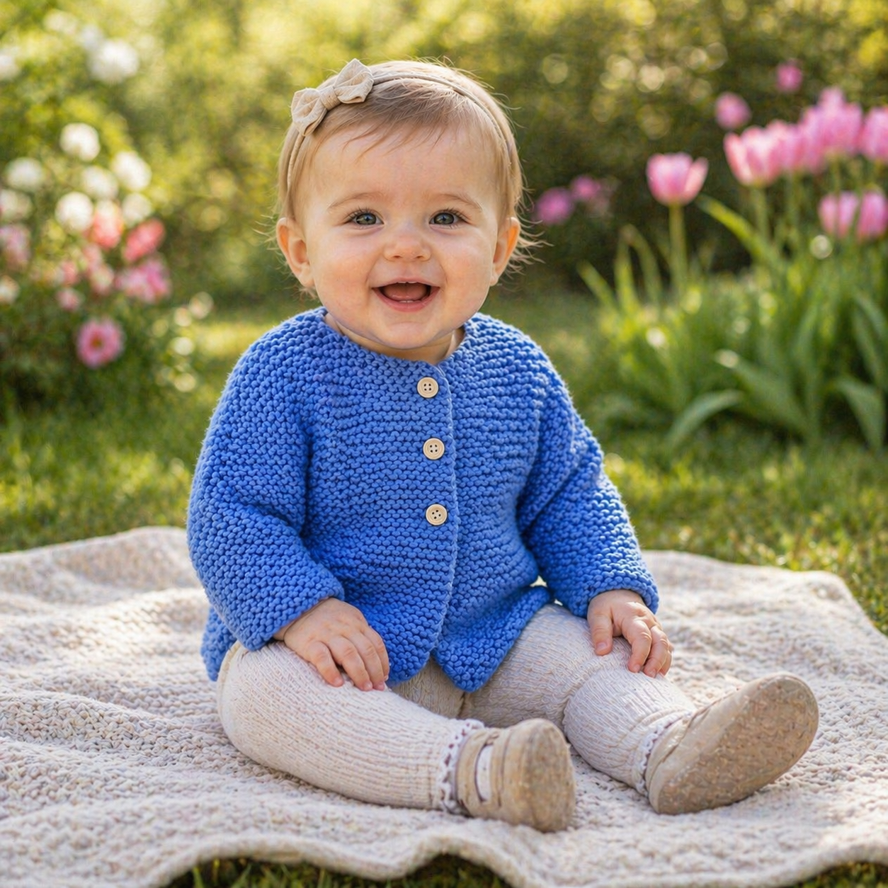 Easy Garter Stitch Baby Cardigan Knitting Pattern