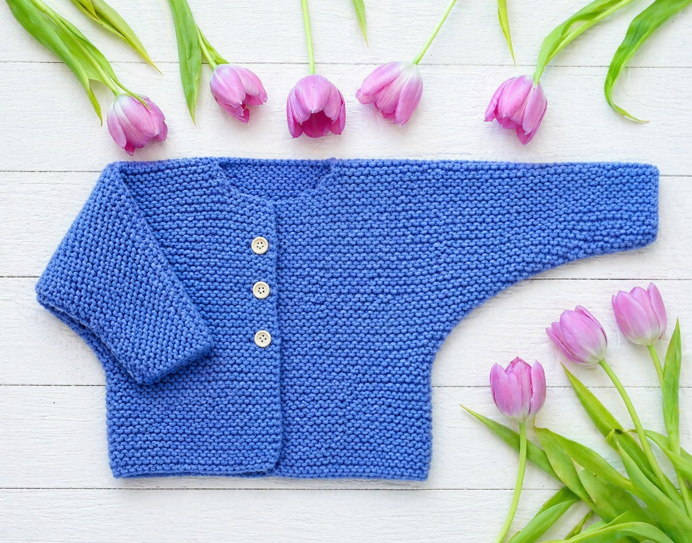 Easy Garter Stitch Baby Cardigan Knitting Pattern