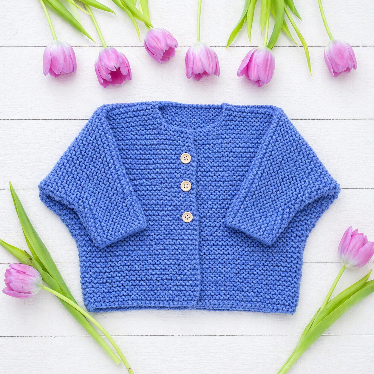 Easy Garter Stitch Baby Cardigan Knitting Pattern