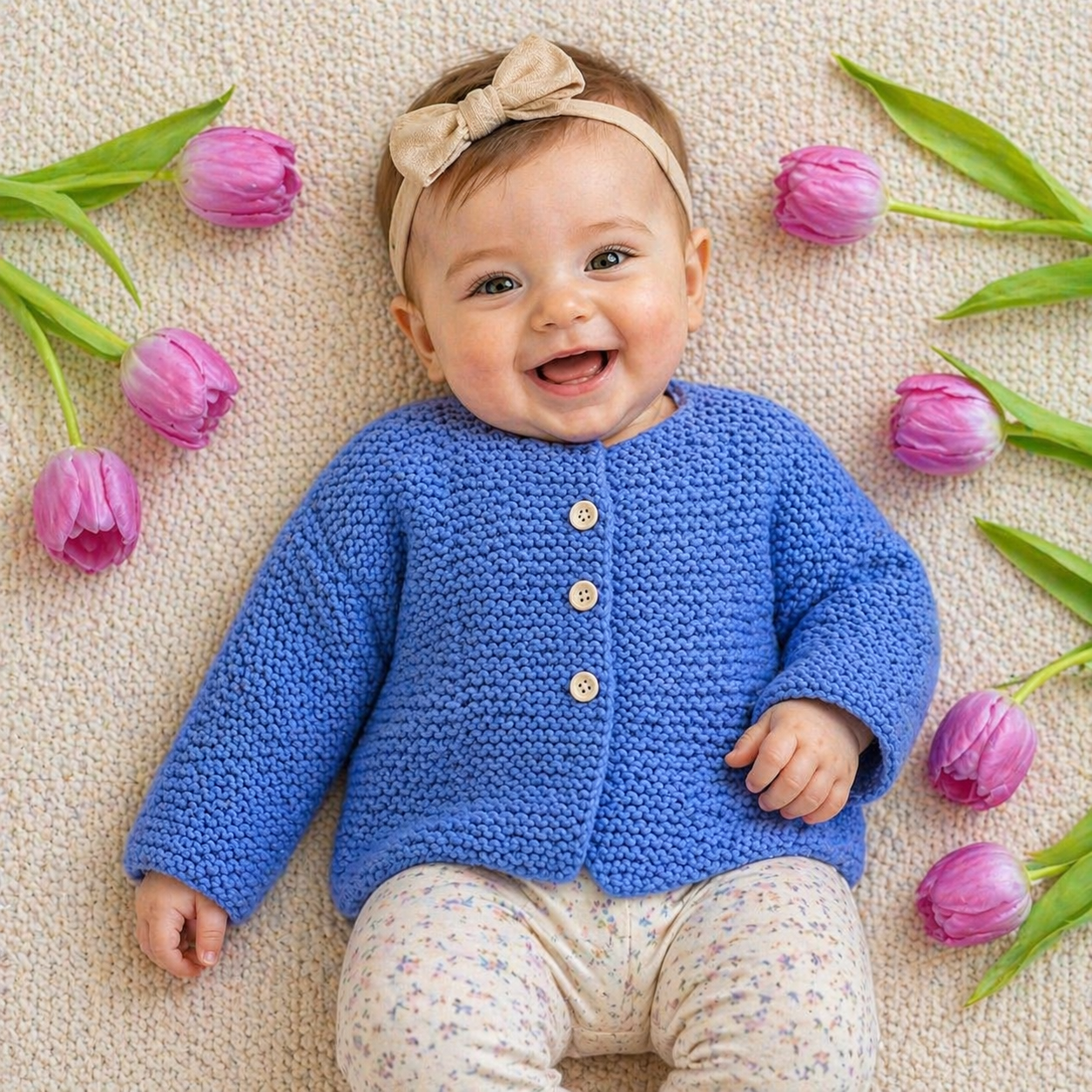Easy Garter Stitch Baby Cardigan Knitting Pattern