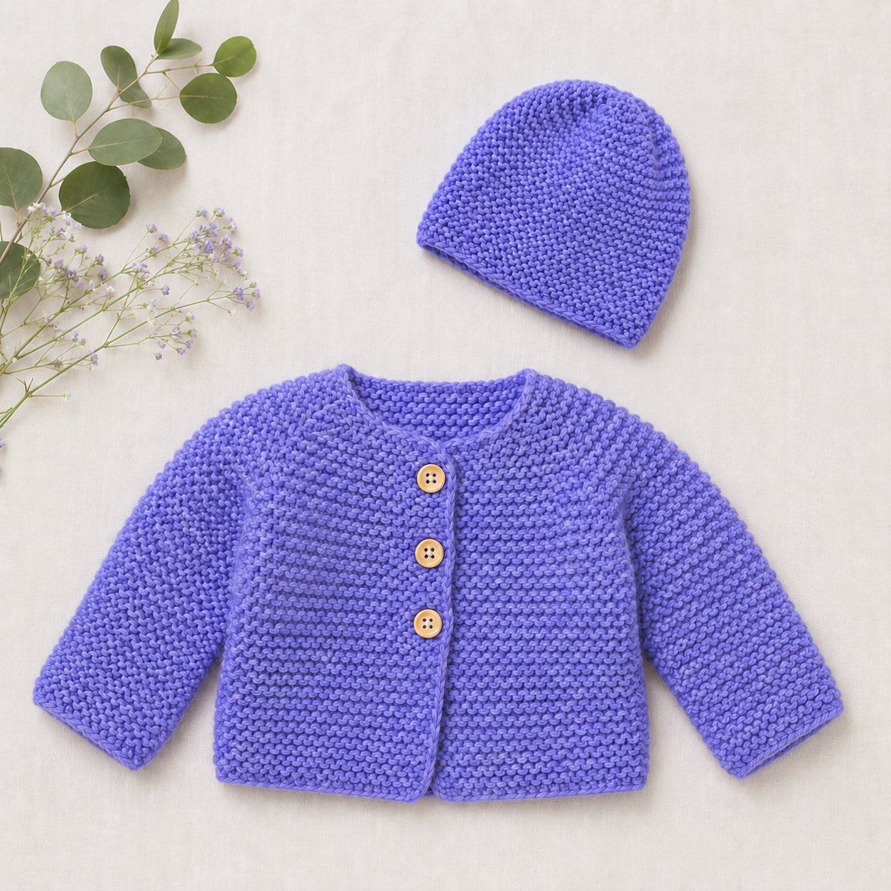 Easy Garter Stitch Baby Set Knitting Pattern
