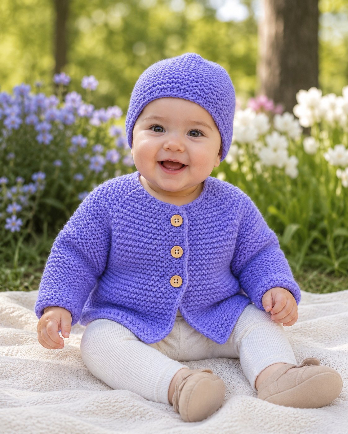 Easy Garter Stitch Baby Set Knitting Pattern