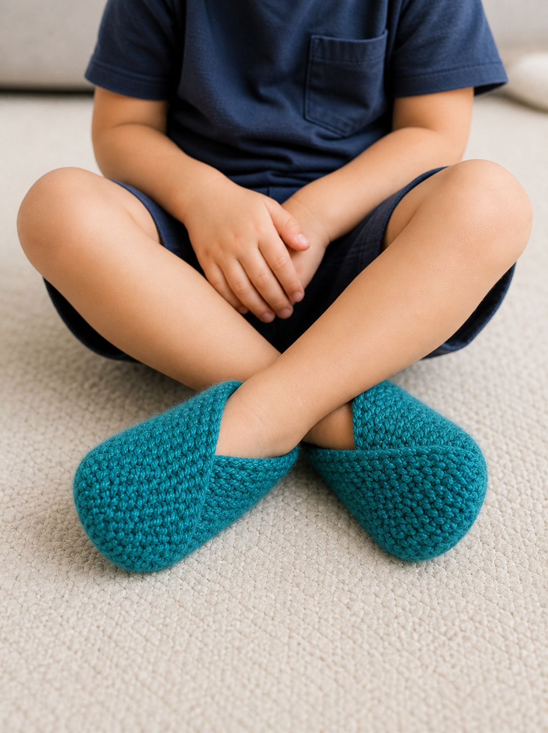 Easiest Little Kid Slippers Knitting Pattern