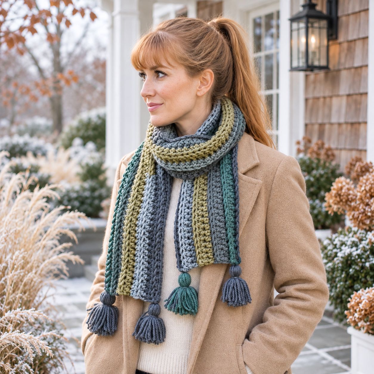 Easy Self-Striping Crochet Scarf Pattern