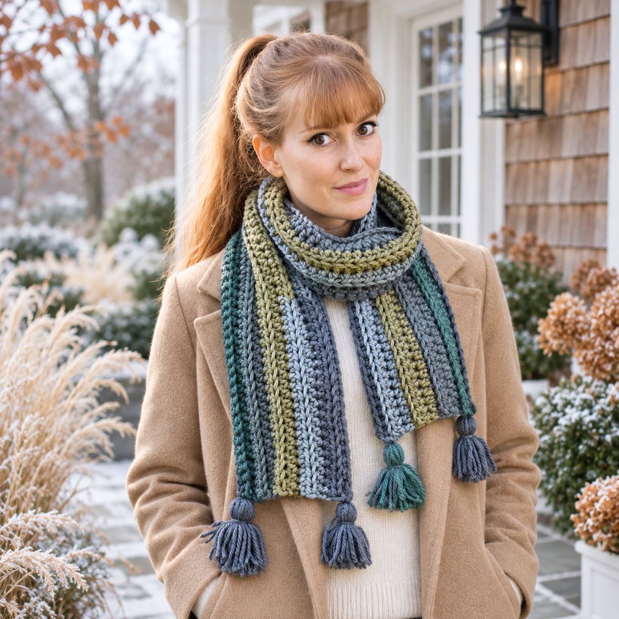 Easy Self-Striping Crochet Scarf Pattern
