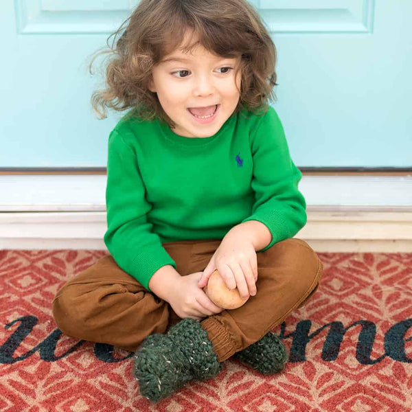 Kids Flat Knit Slippers Knitting Pattern