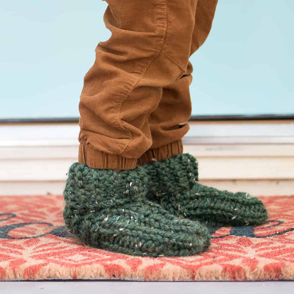 Kids Flat Knit Slippers Knitting Pattern