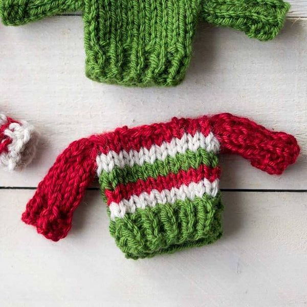 Easy Knit Mini Christmas Sweaters