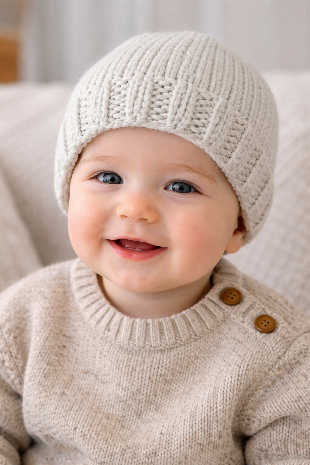 Flat Knit Baby Hat Premie Through Toddler Sizes
