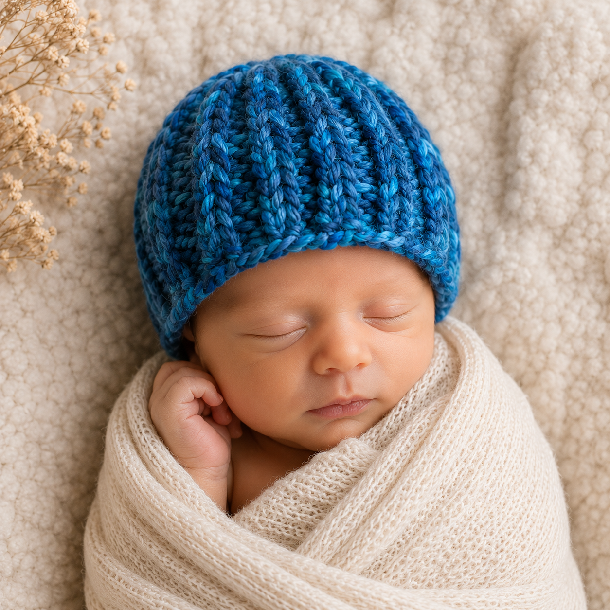 Flat Knit Newborn Hat Knitting Pattern