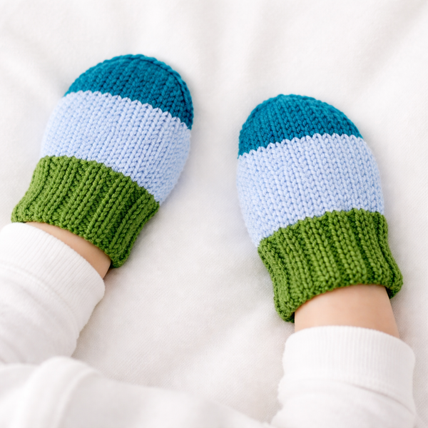 Flat Knit Baby Mitts