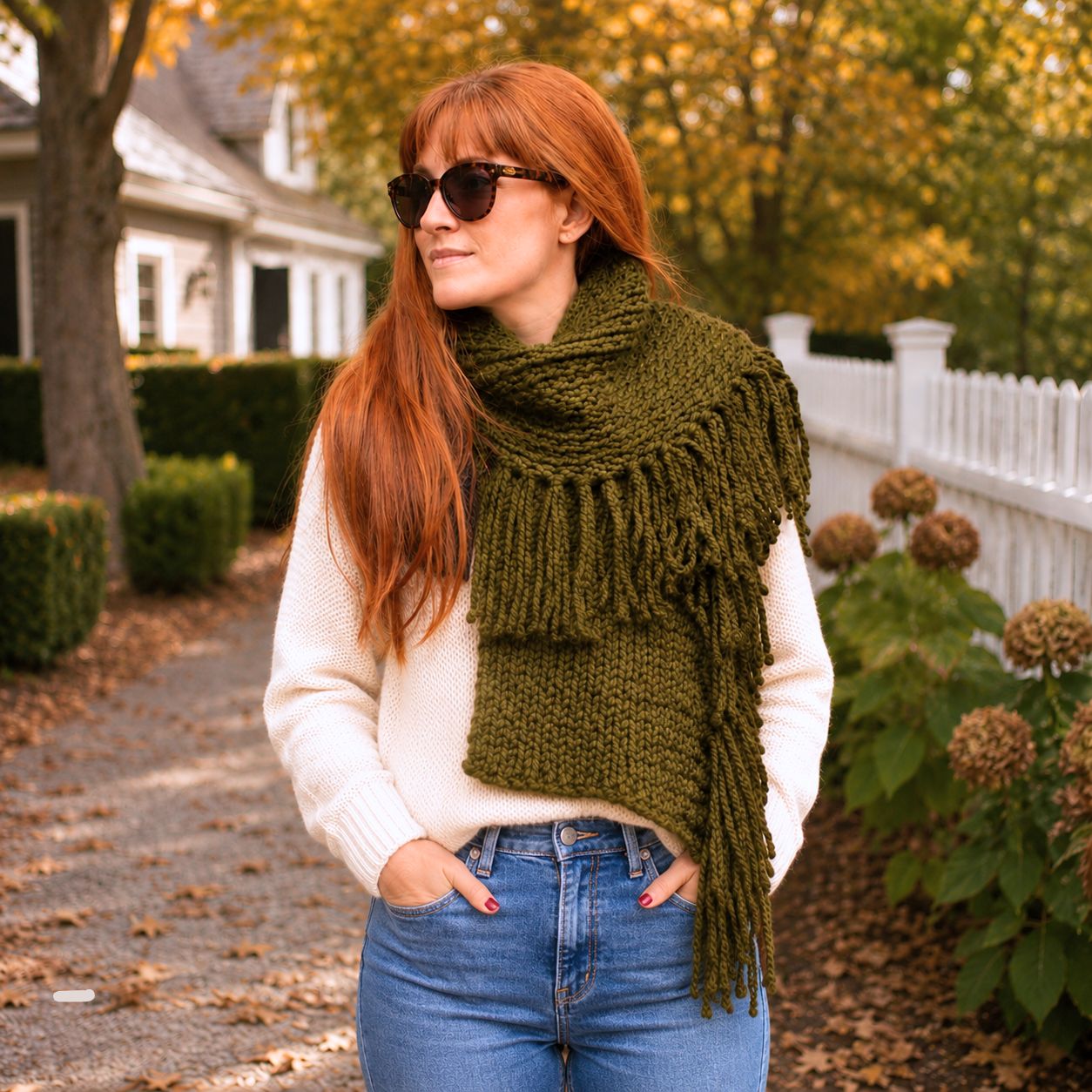 Easy Fringe Scarf Knitting Pattern