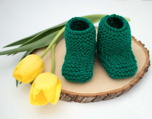 Garter Stitch Baby Booties Knitting Pattern