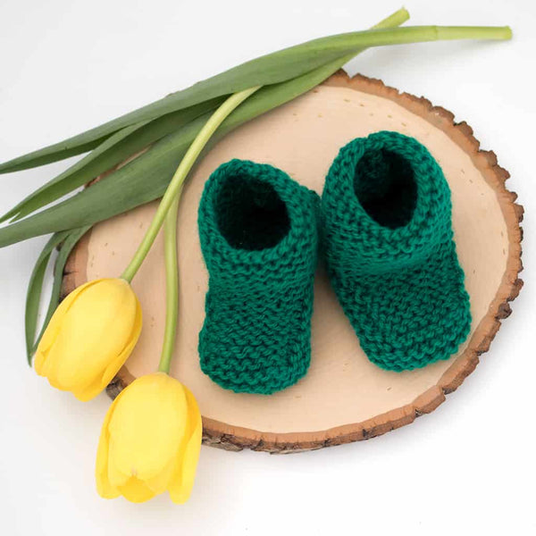 Garter Stitch Baby Booties Knitting Pattern