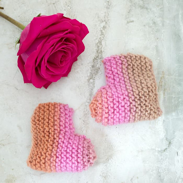 Easy Flat Knit Baby Booties Knitting Pattern