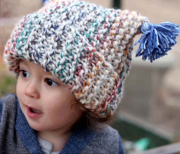 Kids Flat Knit Garter Stitch Hat Knitting Pattern