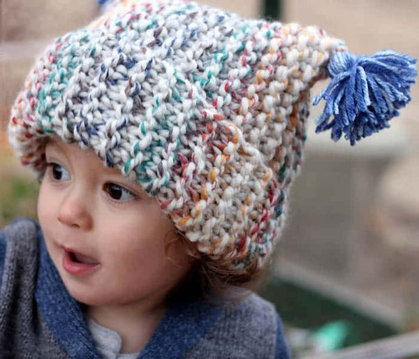 Kids Flat Knit Garter Stitch Hat Knitting Pattern