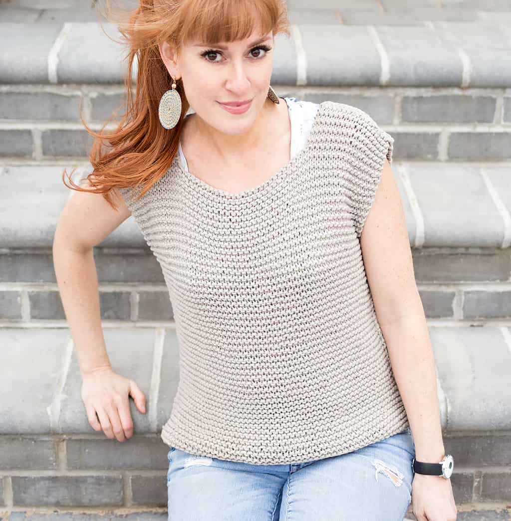 Garter Stitch Knit Tank
