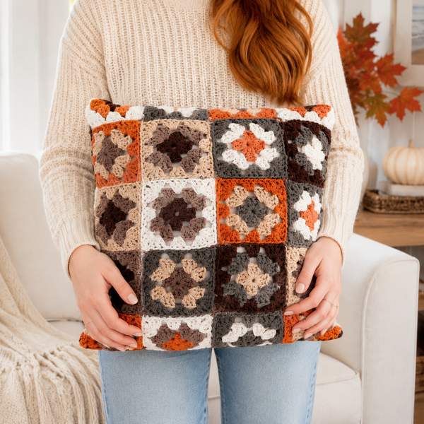 Granny Square Pillow Crochet Pattern