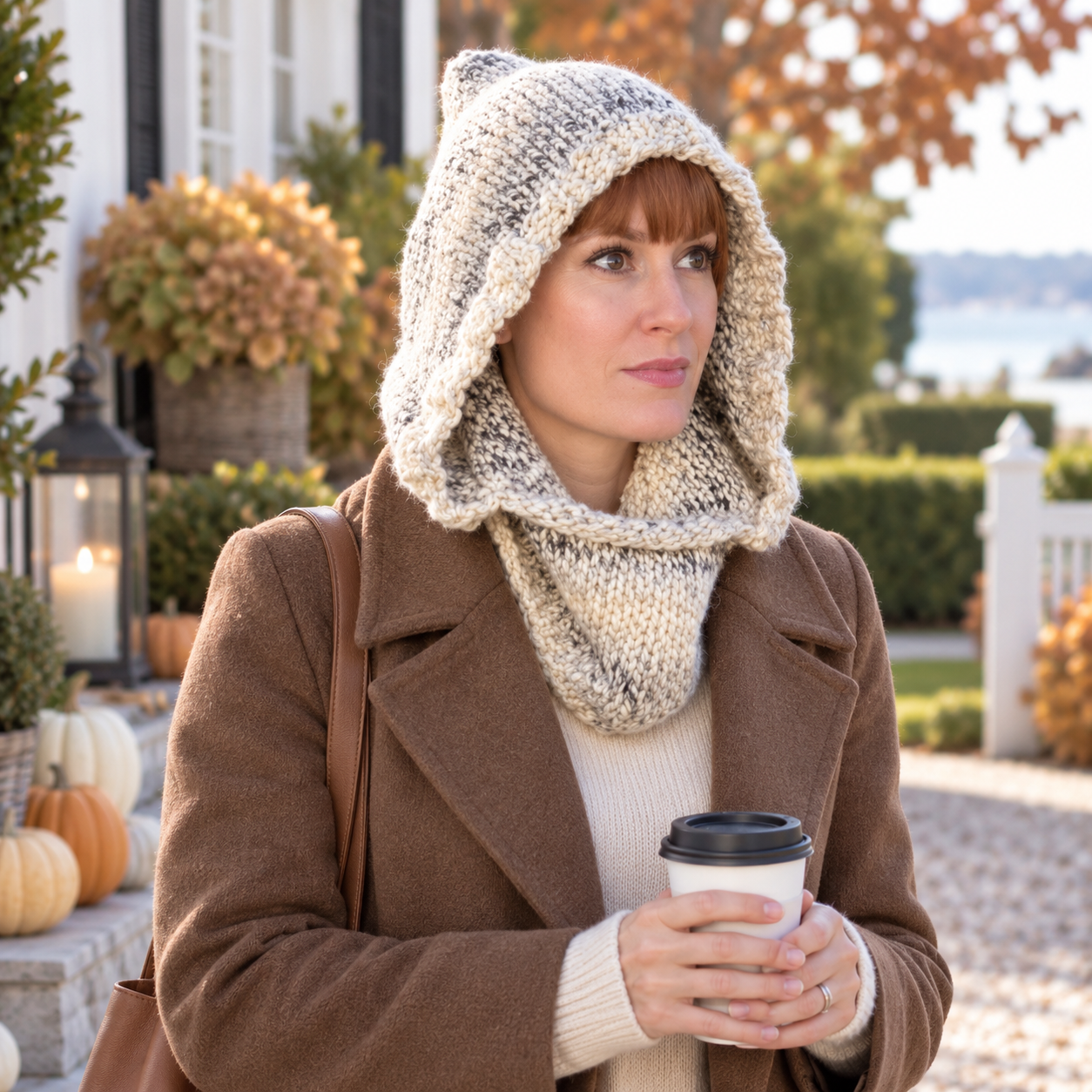 Easy Hooded Cowl Knitting Pattern