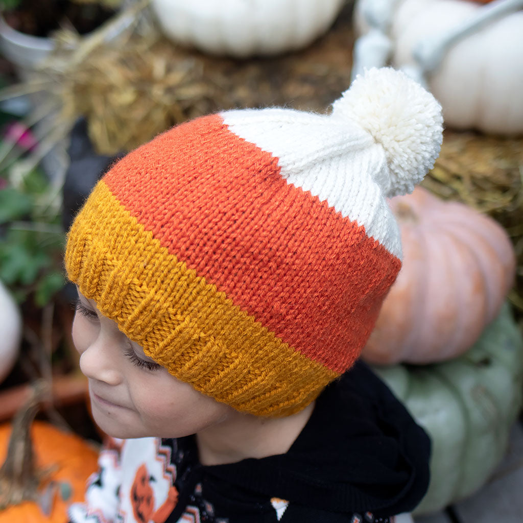 Kids Candy Corn Hat Knitting Pattern