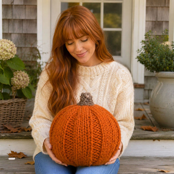 Easy Jumbo Pumpkin Knitting Pattern