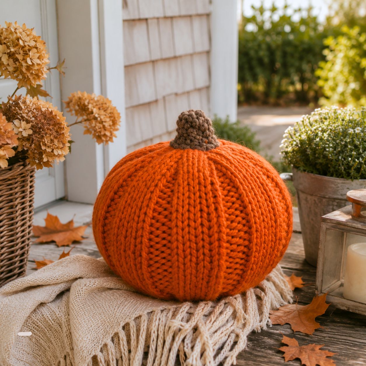Easy Jumbo Pumpkin Knitting Pattern