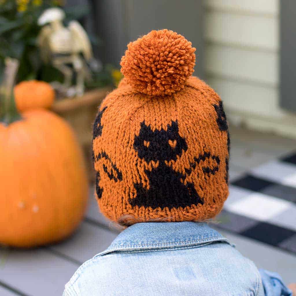 Kids Black Cat Hat Knitting Pattern