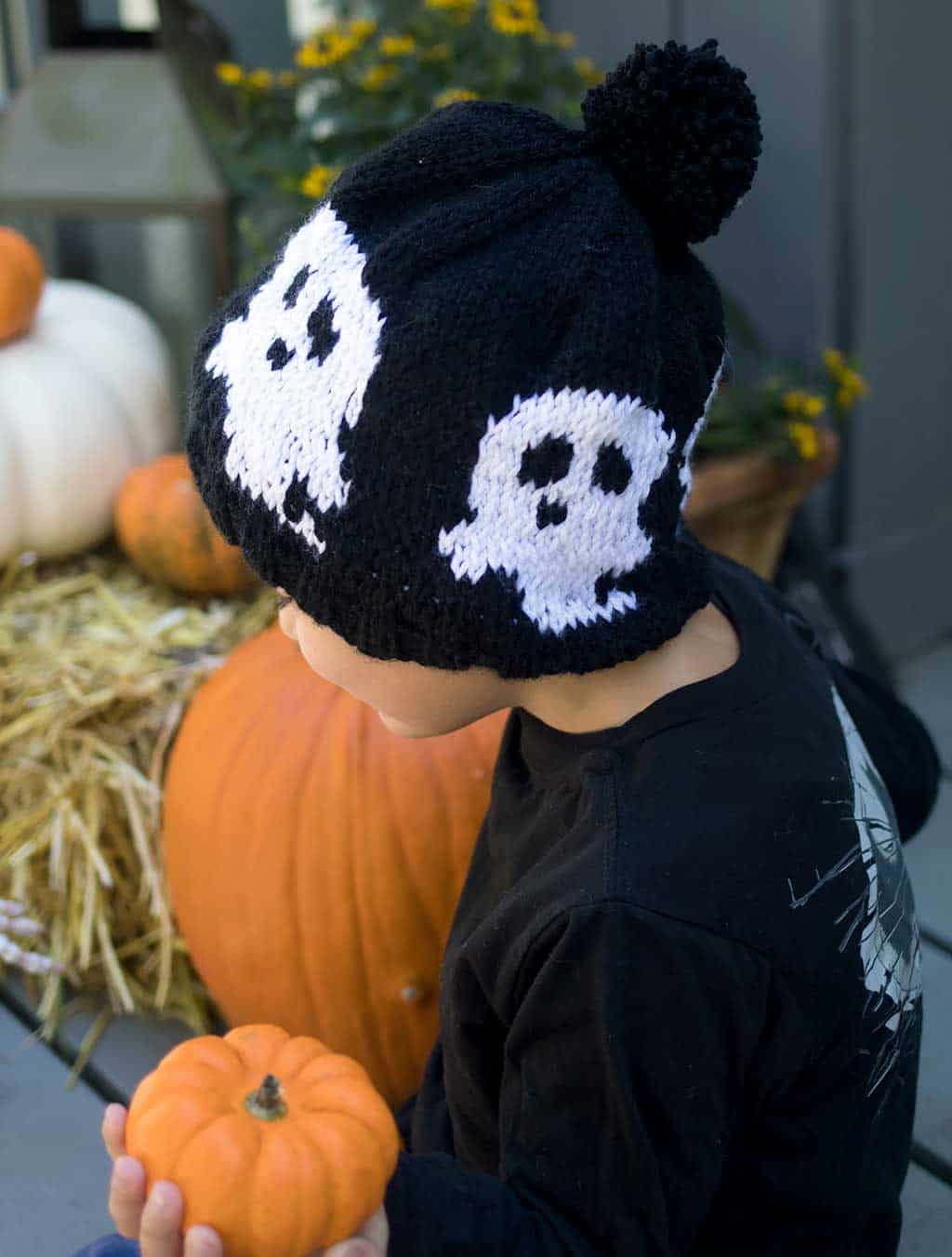 Kids Ghost Hat Knitting Pattern