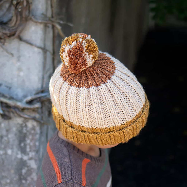 Kids Flat Knit Colorblock Hat