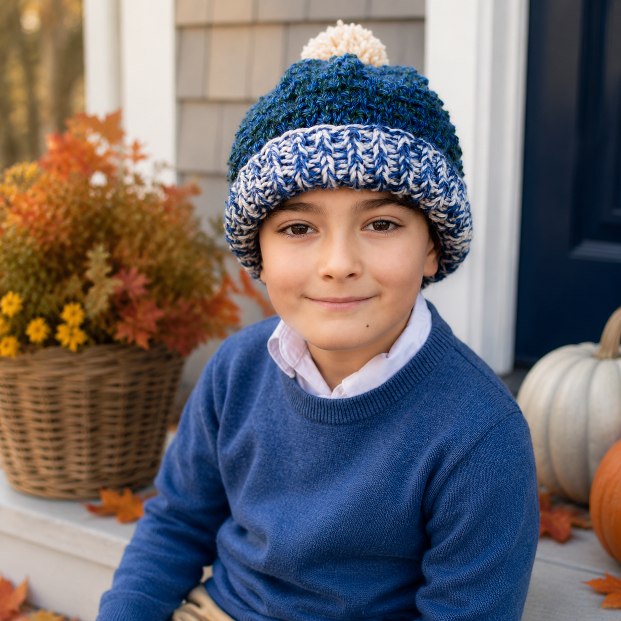 Easy Kids Double-Strand Knit Hat Pattern