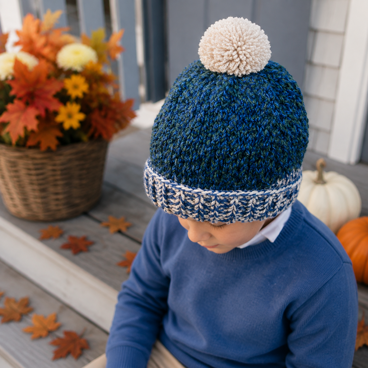 Easy Kids Double-Strand Knit Hat Pattern