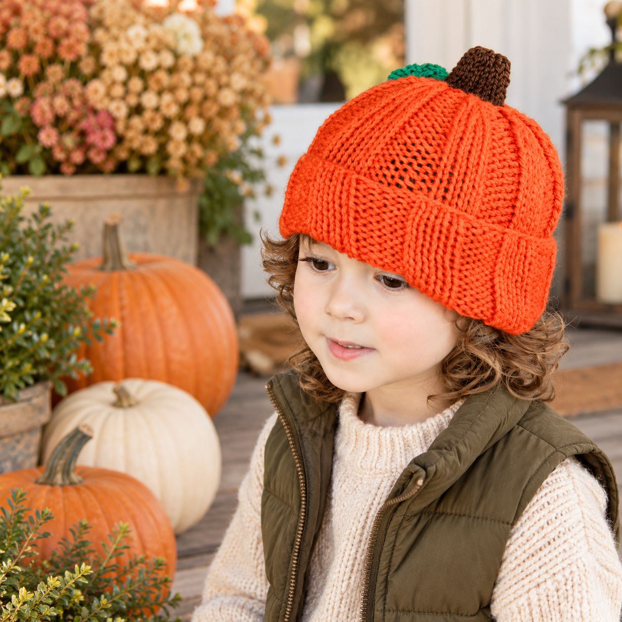 Easy Kids Pumpkin Hat Knitting Pattern